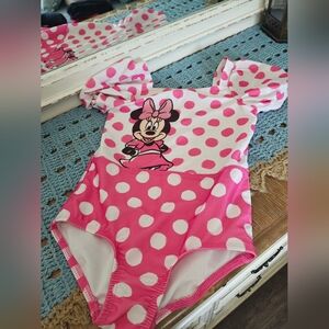 Disney Pink Polka Dot Minnie Mouse Kids Swim One Piece 6/7